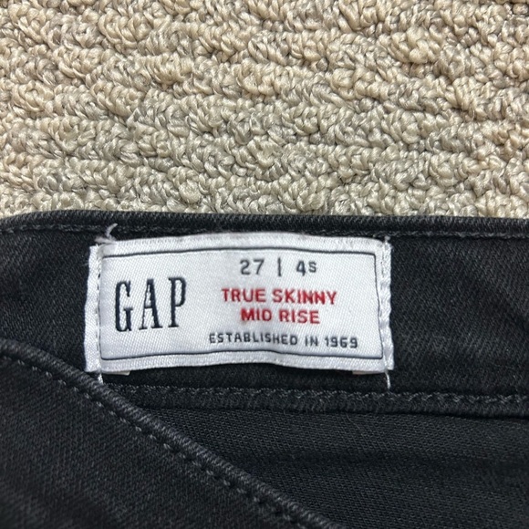 Gap Black True Skinny Mid Rise Jeans size 4 / 27 - Picture 3 of 4